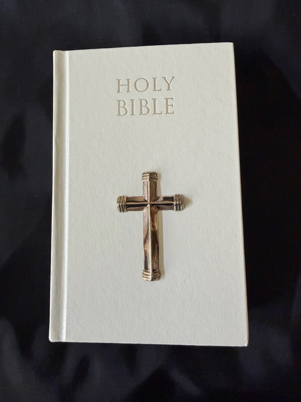NWOT Christening Holy Bible Sterling Silver Cross King James Version